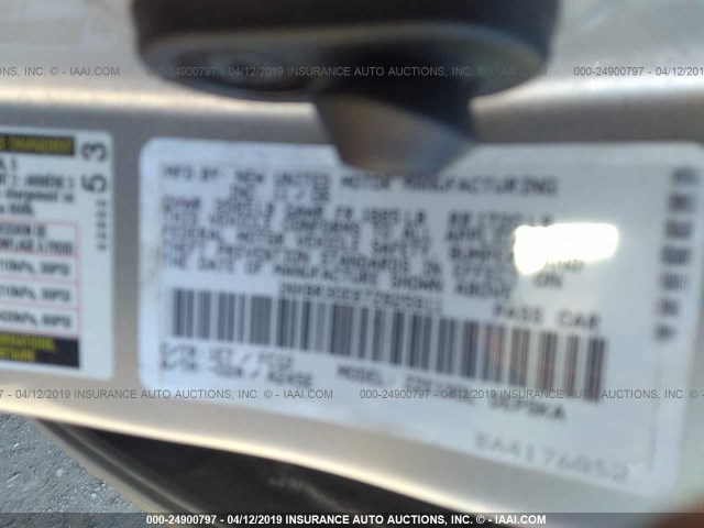 1NXBR30E87Z825911 - 2007 TOYOTA COROLLA CE/LE/S SILVER photo 9