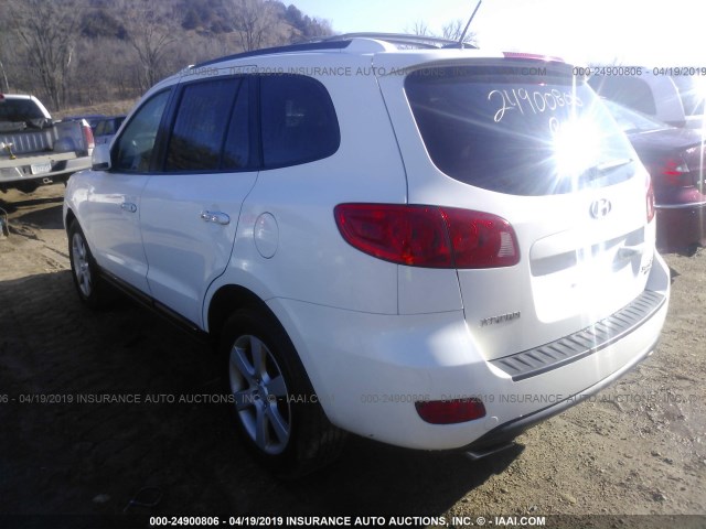 5NMSH73E57H111669 - 2007 HYUNDAI SANTA FE SE/LIMITED WHITE photo 3