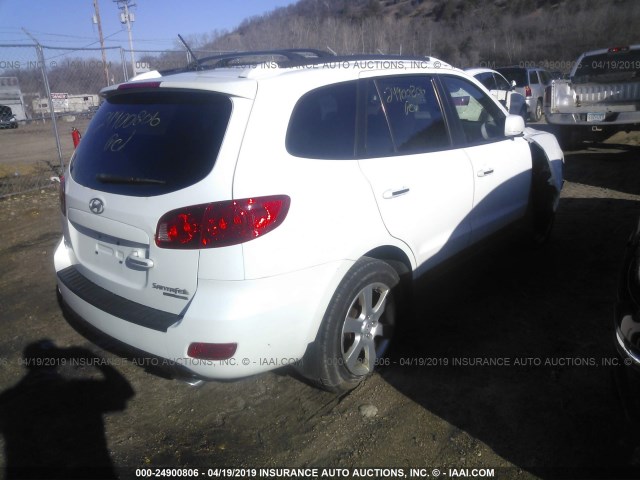 5NMSH73E57H111669 - 2007 HYUNDAI SANTA FE SE/LIMITED WHITE photo 4