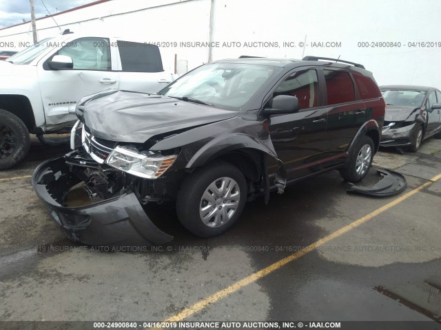 3C4PDCAB9HT557105 - 2017 DODGE JOURNEY SE GRAY photo 2