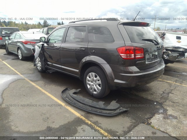 3C4PDCAB9HT557105 - 2017 DODGE JOURNEY SE GRAY photo 3