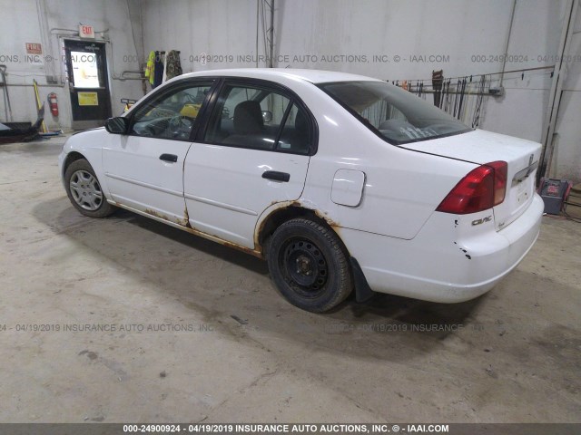 2HGES165X1H581580 - 2001 HONDA CIVIC LX WHITE photo 3