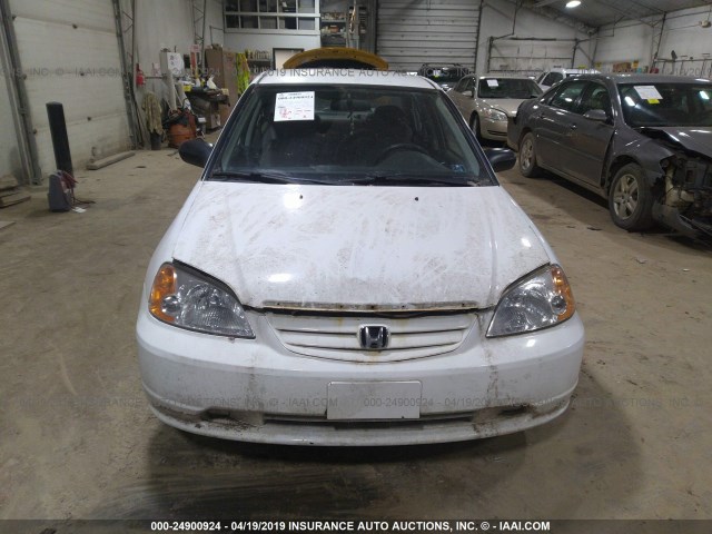 2HGES165X1H581580 - 2001 HONDA CIVIC LX WHITE photo 6