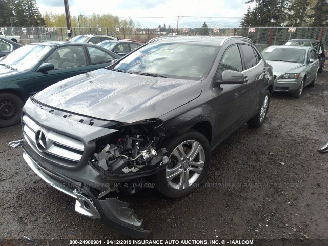 WDCTG4GBXFJ081125 - 2015 MERCEDES-BENZ GLA 250 4MATIC GRAY photo 2