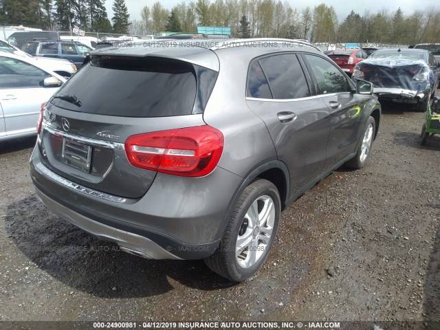 WDCTG4GBXFJ081125 - 2015 MERCEDES-BENZ GLA 250 4MATIC GRAY photo 4