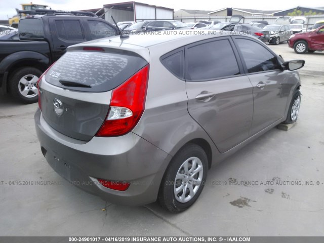 KMHCT5AEXDU066657 - 2013 HYUNDAI ACCENT GLS/GS BROWN photo 4