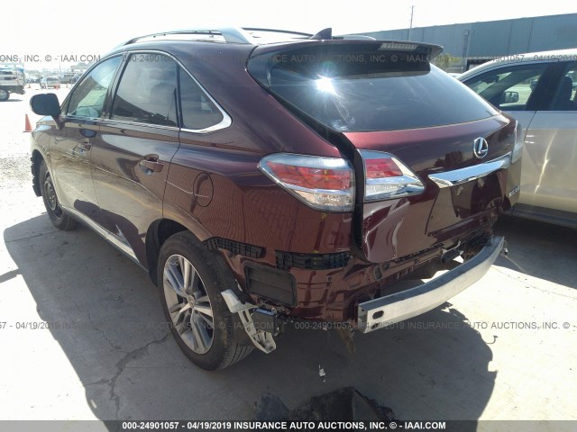 2T2BK1BA0FC326132 - 2015 LEXUS RX 350/BASE/F SPORT MAROON photo 3