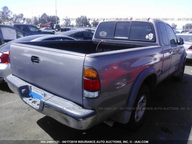 5TBRT341X2S320101 - 2002 TOYOTA TUNDRA ACCESS CAB/ACCESS CAB SR5 GRAY photo 4