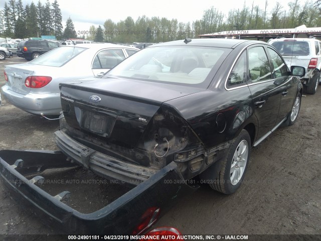 1FAHP24167G144821 - 2007 FORD FIVE HUNDRED SEL BLACK photo 4