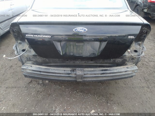 1FAHP24167G144821 - 2007 FORD FIVE HUNDRED SEL BLACK photo 6