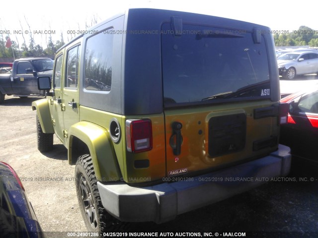 1J8GA59107L145612 - 2007 JEEP WRANGLER SAHARA GREEN photo 3