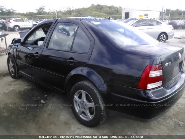 3VWSC29M1YM141893 - 2000 VOLKSWAGEN JETTA GLS BLACK photo 3