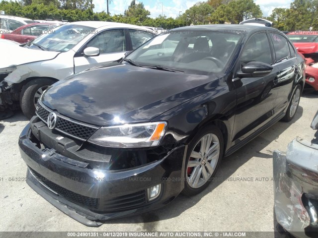 3VW5A7AJ6CM454092 - 2012 VOLKSWAGEN JETTA GLI BLACK photo 2