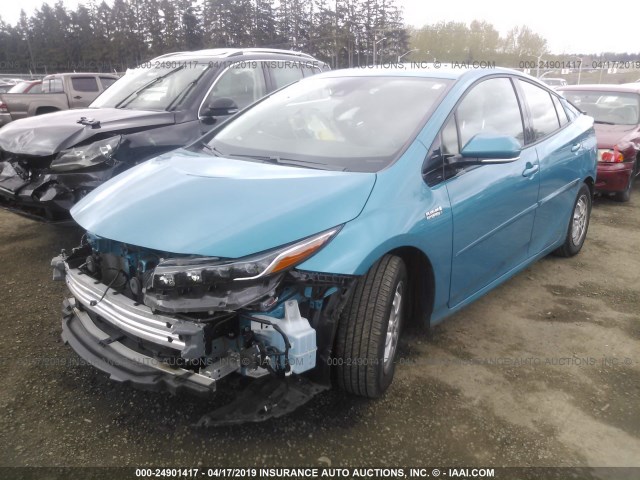 JTDKARFP7H3003924 - 2017 TOYOTA PRIUS PRIME  BLUE photo 2