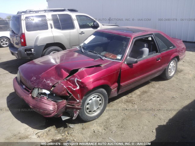 1FACP41M8PF171884 - 1993 FORD MUSTANG LX RED photo 2