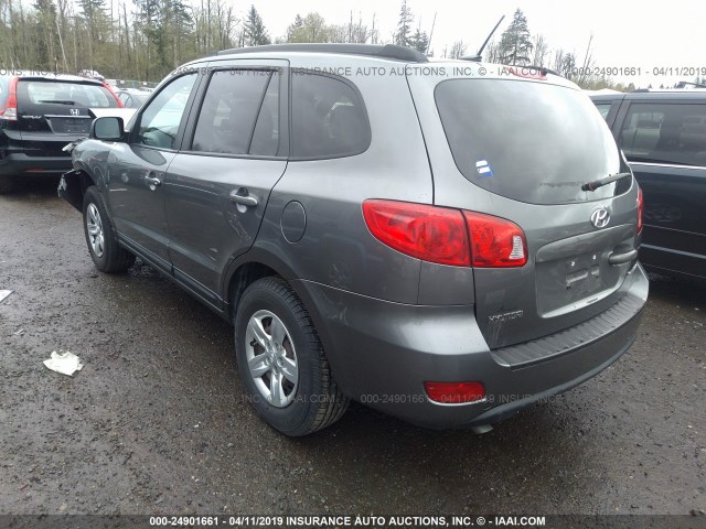 5NMSG13D49H271763 - 2009 HYUNDAI SANTA FE GLS GRAY photo 3