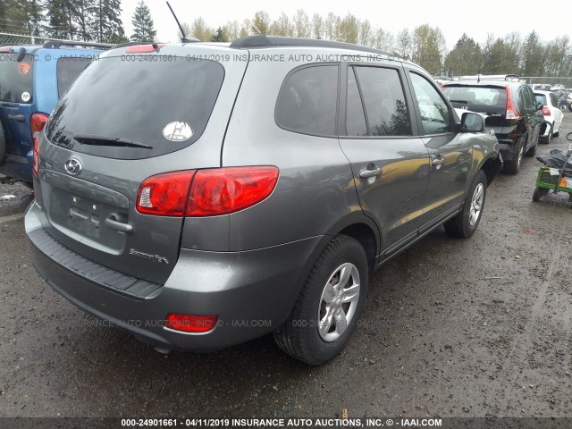 5NMSG13D49H271763 - 2009 HYUNDAI SANTA FE GLS GRAY photo 4