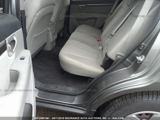 5NMSG13D49H271763 - 2009 HYUNDAI SANTA FE GLS GRAY photo 8