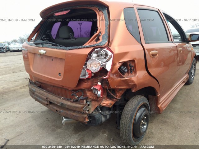 KL1TJ62694B277455 - 2004 CHEVROLET AVEO LS ORANGE photo 6