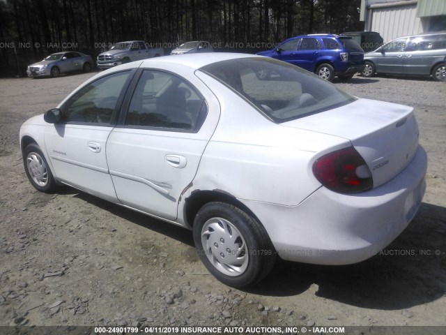 1B3ES46C8YD705434 - 2000 DODGE NEON ES WHITE photo 3