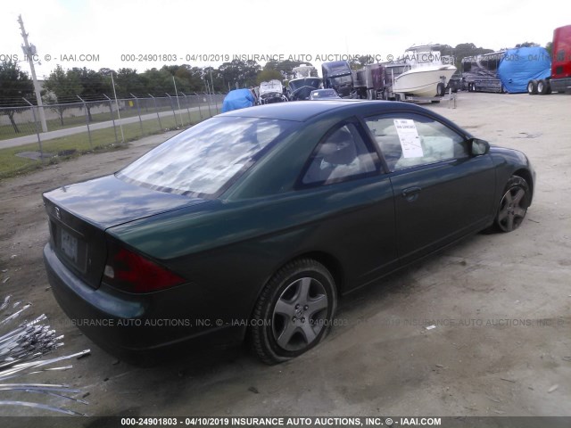 1HGEM22901L062517 - 2001 HONDA CIVIC SI/EX GREEN photo 4