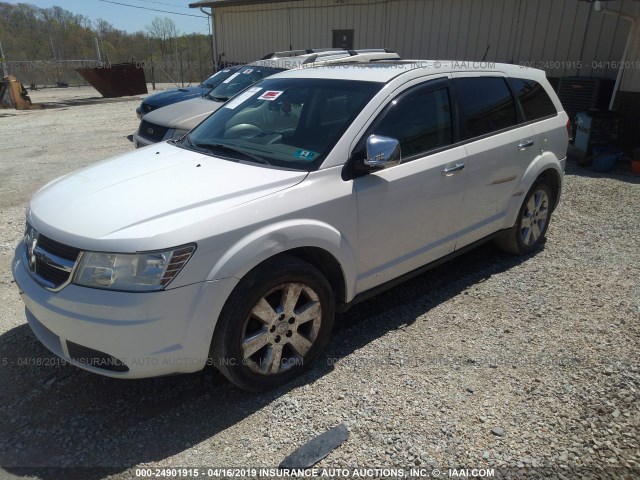 3D4GH57V79T143326 - 2009 DODGE JOURNEY SXT WHITE photo 2