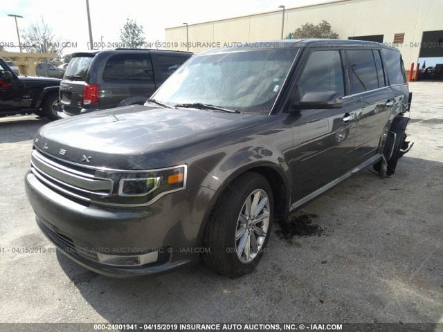 2FMHK6D84KBA03237 - 2019 FORD FLEX LIMITED GRAY photo 2