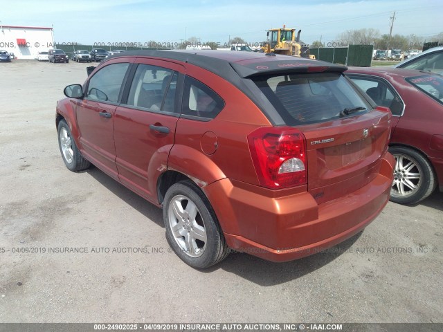 1B3HB48B57D127972 - 2007 DODGE CALIBER SXT ORANGE photo 3