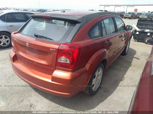 1B3HB48B57D127972 - 2007 DODGE CALIBER SXT ORANGE photo 4