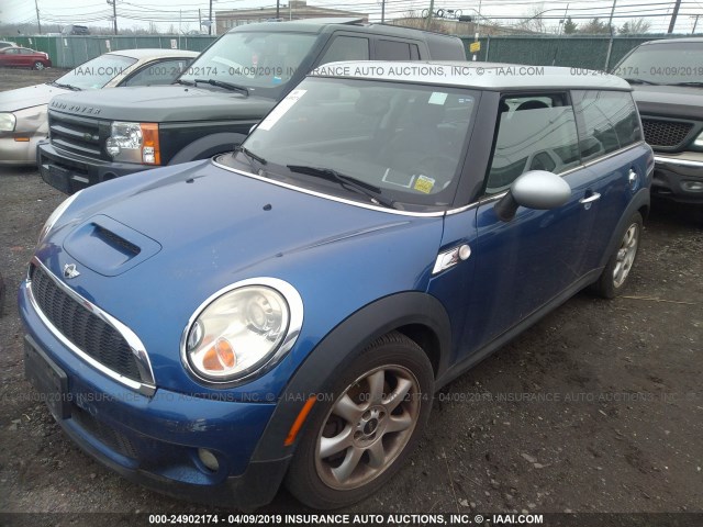 WMWMM33588TP87902 - 2008 MINI COOPER S CLUBMAN BLUE photo 2