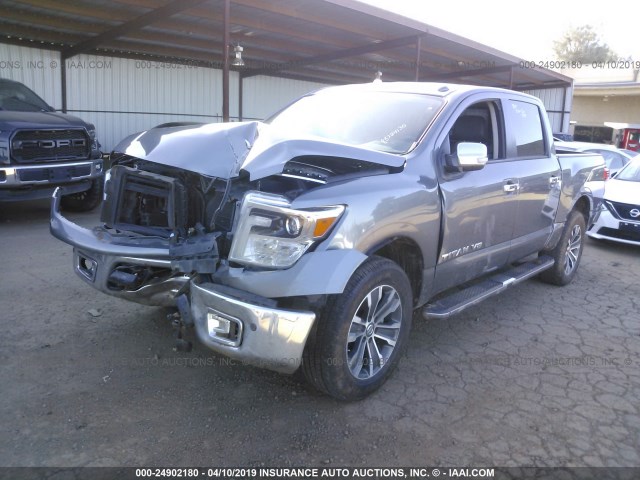 1N6AA1E57JN528308 - 2018 NISSAN TITAN SV/SL/PRO-4X/PLAT RES GRAY photo 2