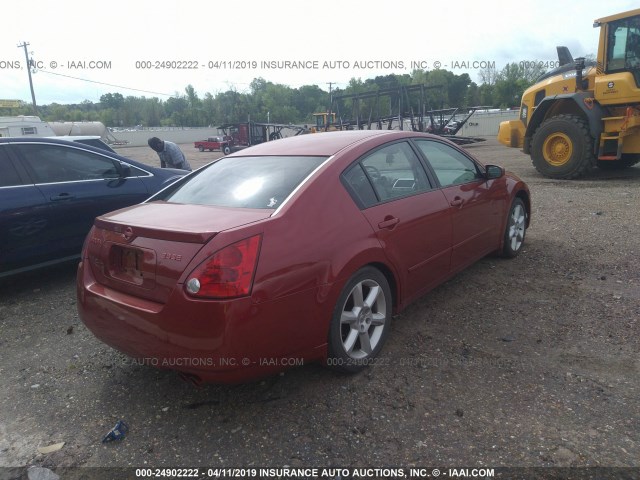 1N4BA41E65C839010 - 2005 NISSAN MAXIMA SE/SL RED photo 4