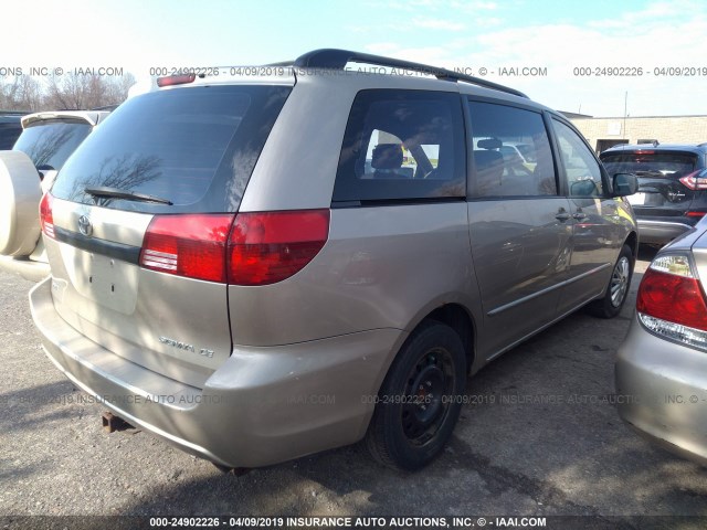 5TDZA23C04S098939 - 2004 TOYOTA SIENNA CE/LE GOLD photo 4