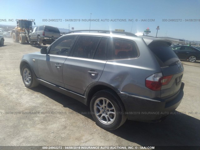 WBXPA73454WB28861 - 2004 BMW X3 2.5I SILVER photo 3