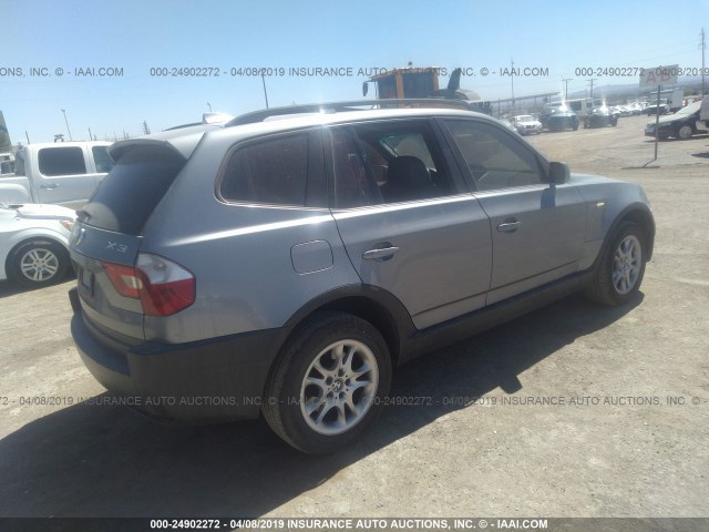 WBXPA73454WB28861 - 2004 BMW X3 2.5I SILVER photo 4