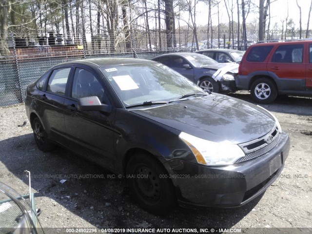 1FAHP34N38W105572 - 2008 FORD FOCUS S/SE BLACK photo 1