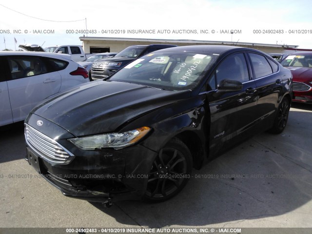 3FA6P0LU6JR138282 - 2018 FORD FUSION SE HYBRID BLACK photo 2