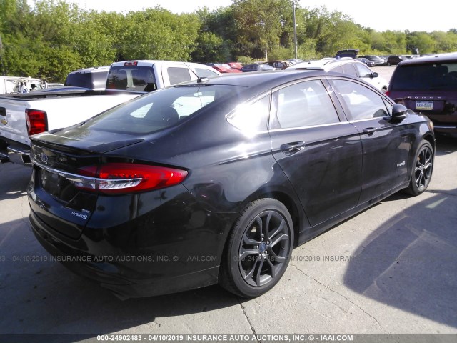 3FA6P0LU6JR138282 - 2018 FORD FUSION SE HYBRID BLACK photo 4