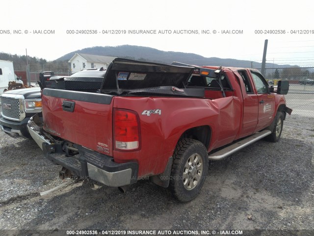 1GT523CGXDZ101459 - 2013 GMC SIERRA K3500 SLE RED photo 4