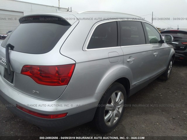 WA1BY74L17D036999 - 2007 AUDI Q7 3.6 QUATTRO PREMIUM SILVER photo 4