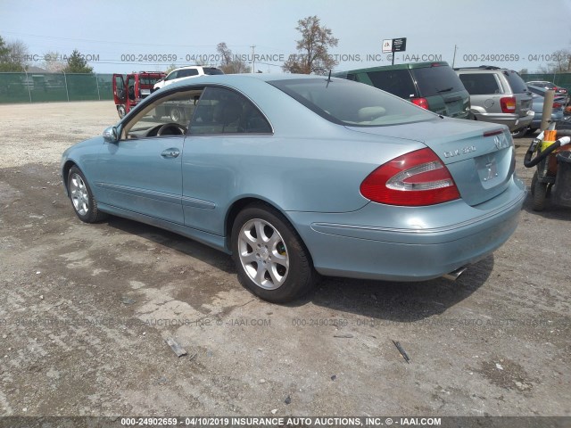 WDBTJ65J53F058023 - 2003 MERCEDES-BENZ CLK 320C Light Blue photo 3