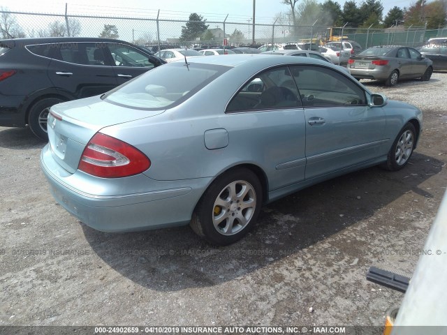 WDBTJ65J53F058023 - 2003 MERCEDES-BENZ CLK 320C Light Blue photo 4