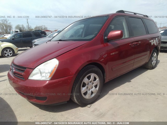 KNDMB233366057053 - 2006 KIA SEDONA EX/LX RED photo 2