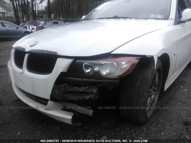 WBAVB17516NK40125 - 2006 BMW 325 I AUTOMATIC WHITE photo 6