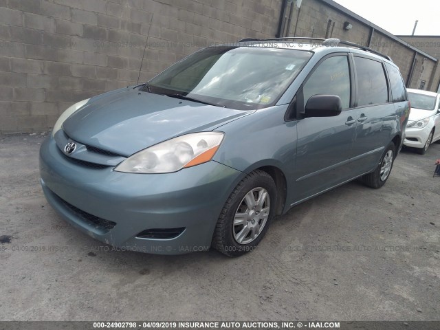 5TDZK23CX8S172838 - 2008 TOYOTA SIENNA CE/LE BLUE photo 2