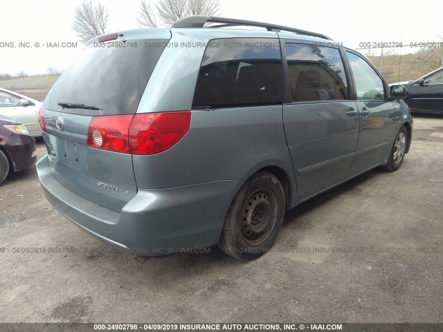 5TDZK23CX8S172838 - 2008 TOYOTA SIENNA CE/LE BLUE photo 4