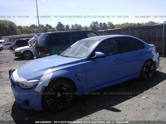 WBS8M9C57G5D30942 - 2016 BMW M3 BLUE photo 2