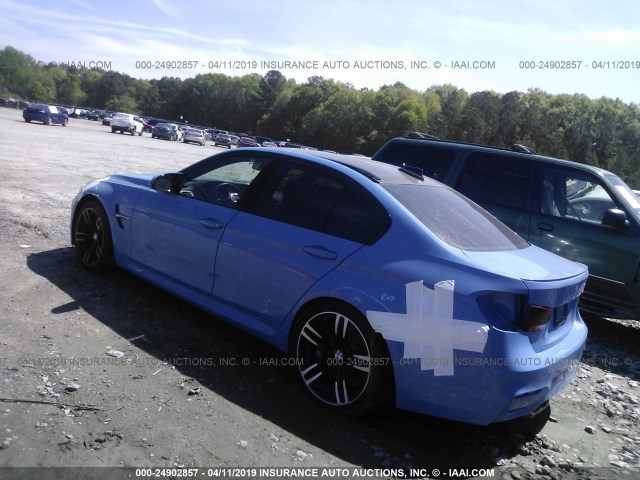 WBS8M9C57G5D30942 - 2016 BMW M3 BLUE photo 3