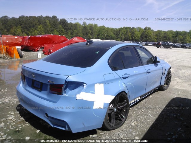 WBS8M9C57G5D30942 - 2016 BMW M3 BLUE photo 4