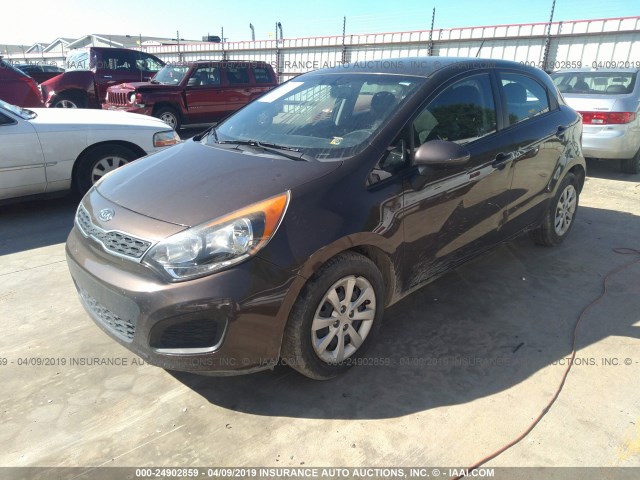 KNADN5A39D6113597 - 2013 KIA RIO EX/SX BROWN photo 2